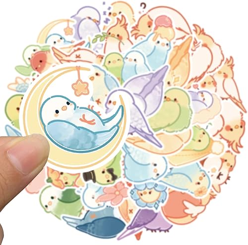 Calcomanías de grafiti de loros coloridos de dibujos animados de pájaros kawaii, portátil, nevera, guitarra, equipaje, teléfono, calcomanías para