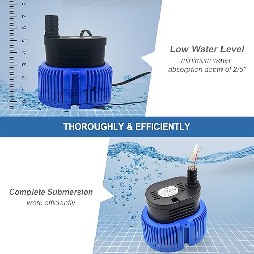 Miniatura 2 de Bomba de cubierta de piscina sobre el suelo, bombas de agua eléctricas sumergibles con manguera de drenaje de 16 pies, cable de alimentación extra