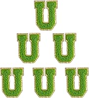 Vista 61 de 6 piezas de parches de letras de chenilla autoadhesivas, parches de letras preppy de 2 pulgadas para bolsos, ropa y sombreros, grandes pegatinas