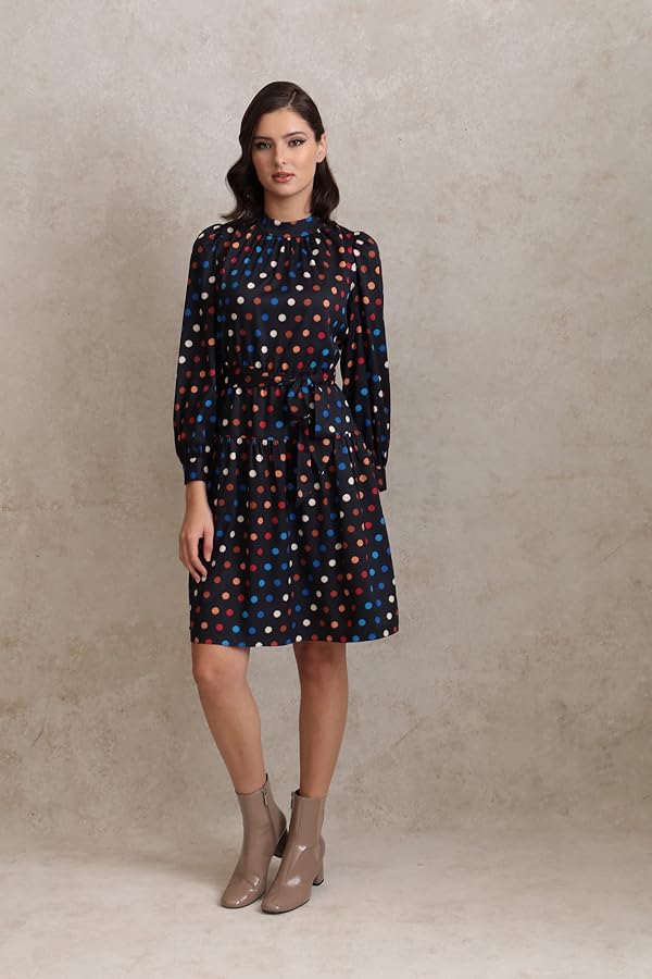 Maggy London Women's Long Sleeve Back Cut Out MINI Dress Navy/Rust by Maggy London - Used condition - Image 4
