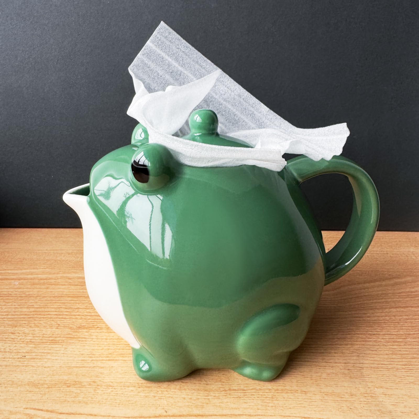Juego de té, lindo regalo de tetera, juego de servicio de té, tetera de cerámica enviar exquisitas pegatinas de rana