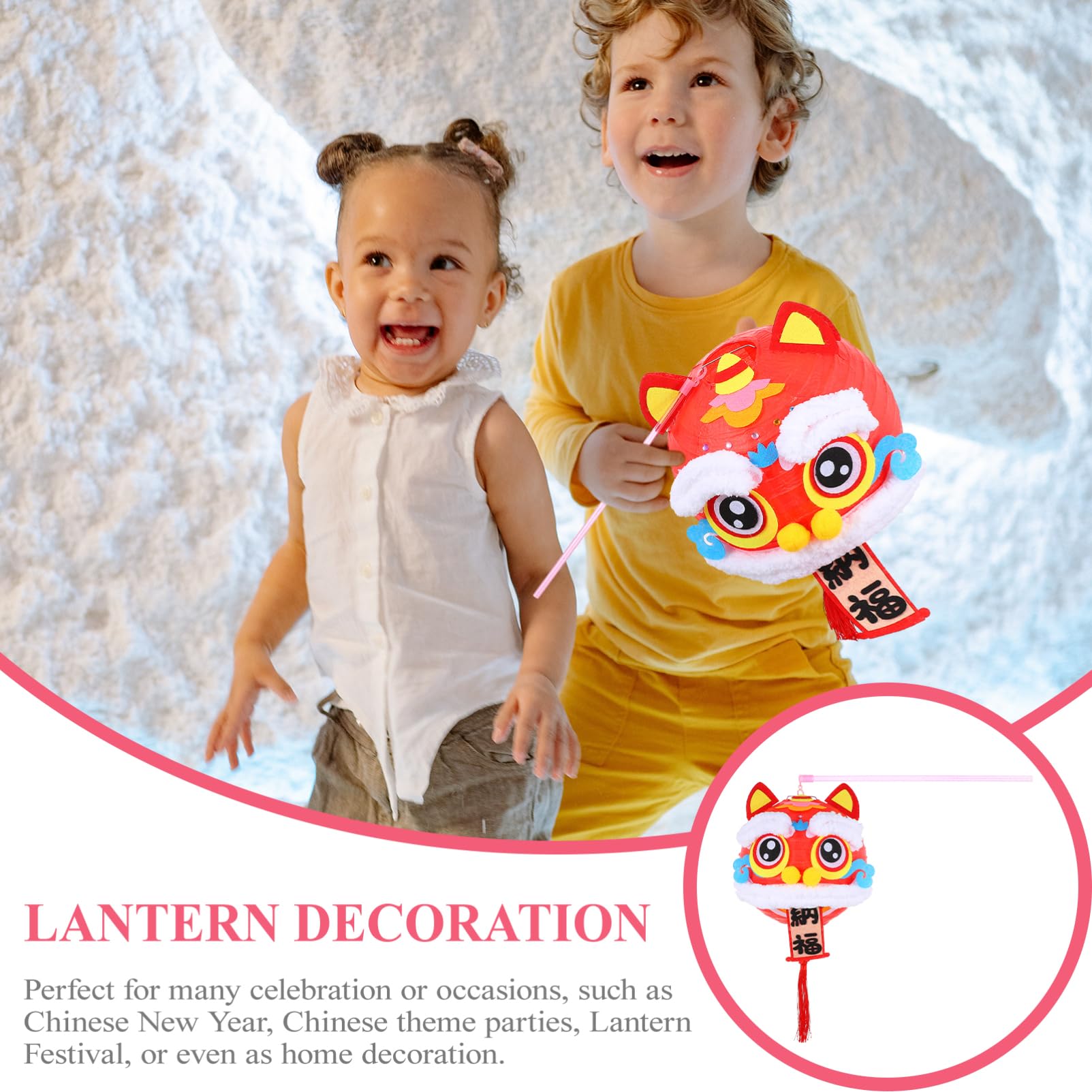 KOMBIUDA Kit Di Materiali Per Lanterne Da 3 Pezzi Anno Della Lanterna Decorazioni Per Lanterne Di Carta Ornamenti Giocattolo Portatili Decorazioni Per Il Capodanno Lunare