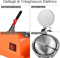 Tosucs 300W Professzionális Jégdaráló Dupla Adagolóval - Automata Kikapcsolás, Rozsdamentes Acél Tál, 143lb/óra Kapacitás Bároknak, Éttermek 3