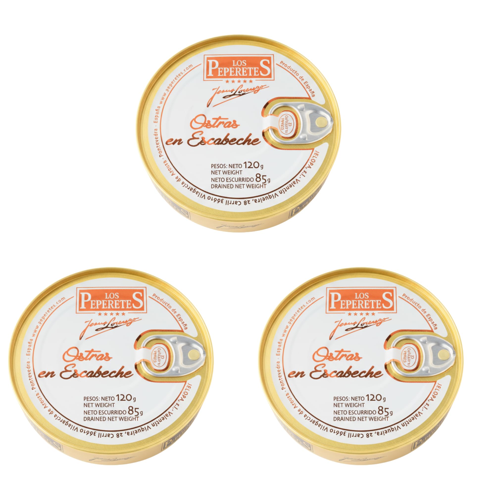 LOS PEPERETES Ostras del Atlántico 120 g Marisco Gallego Gourmet Conserva Artesanal