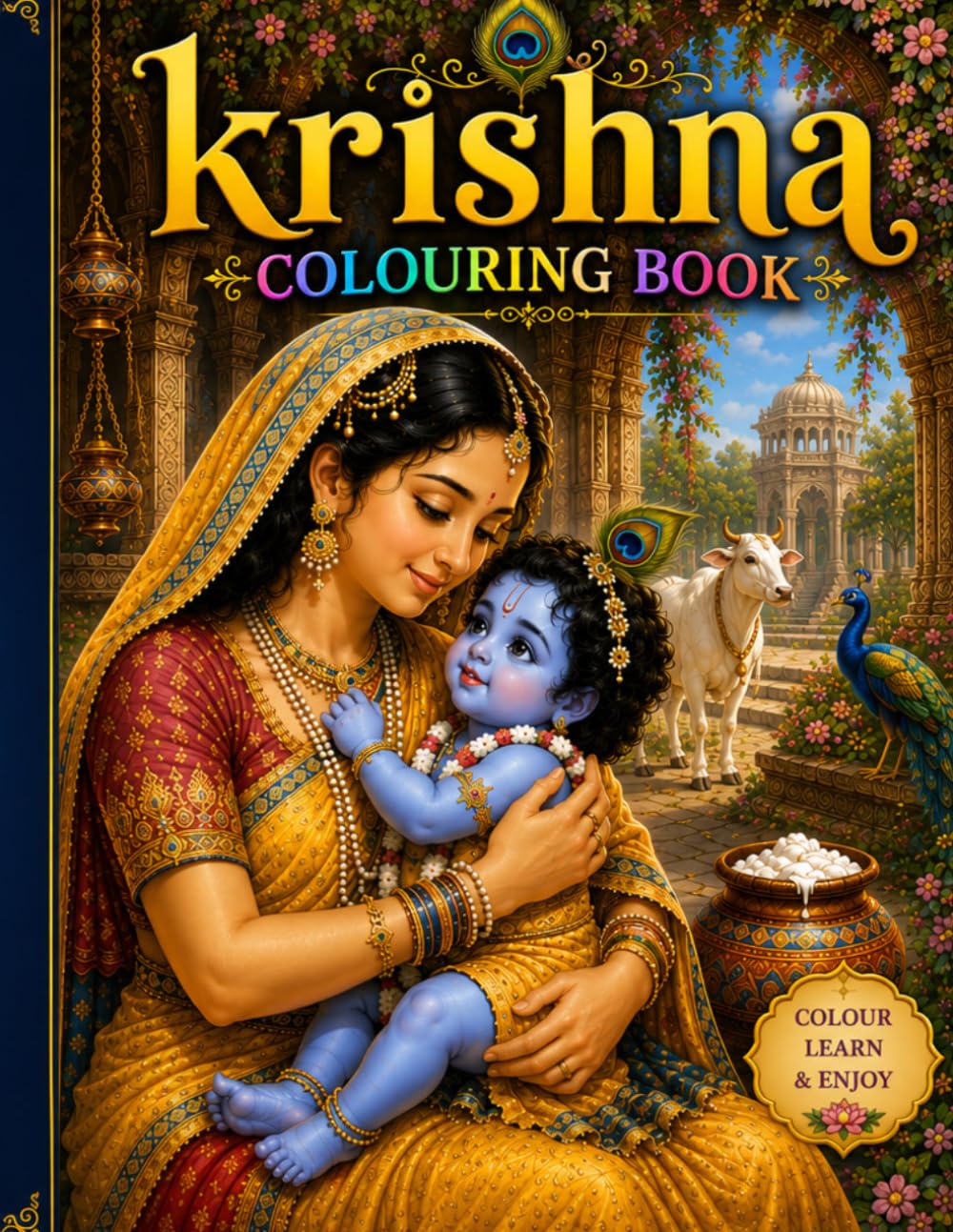 Krishna colouring book: For children and adults