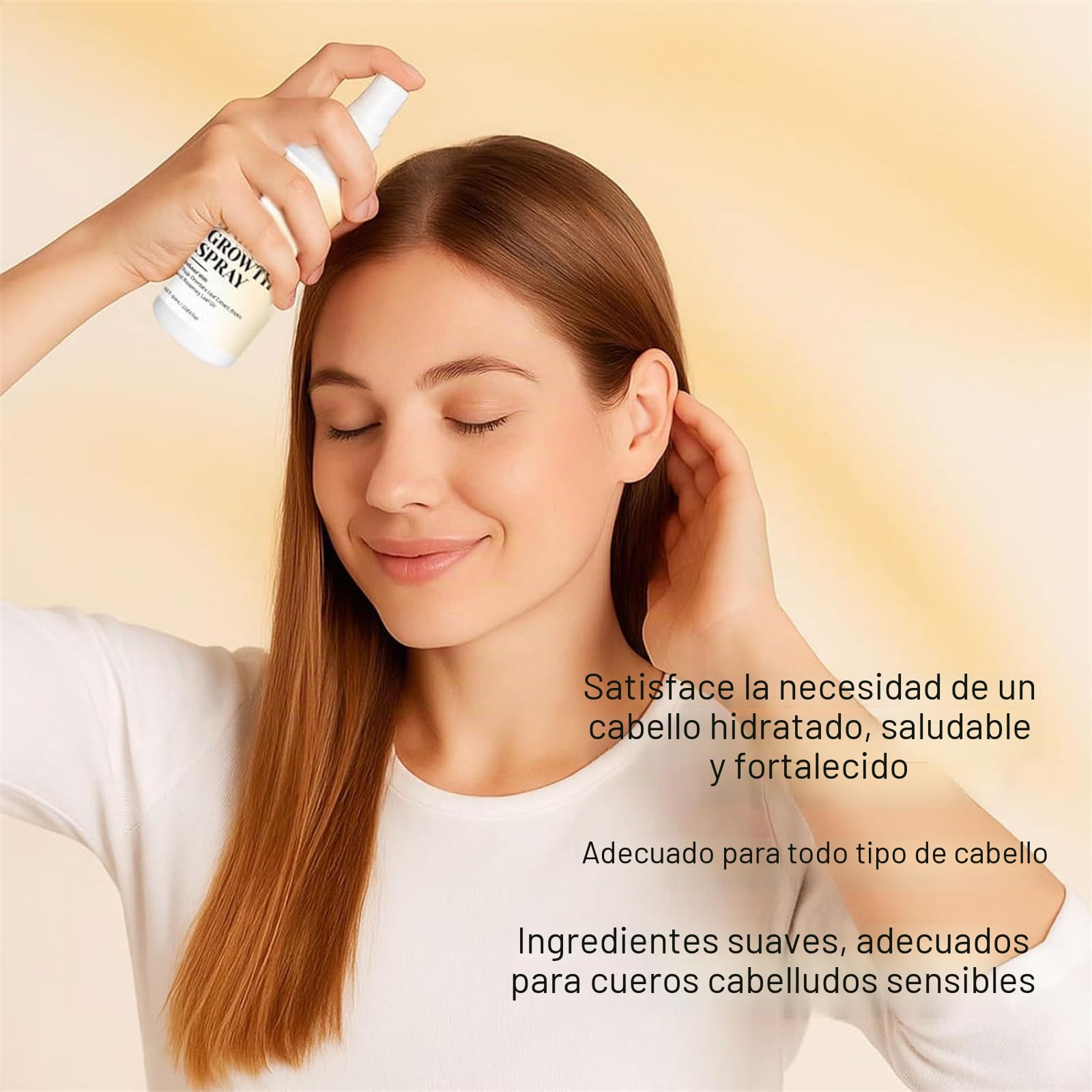 Spray para el crecimiento del cabello con aceite de romero, spray para pérdida total más fuerte, aceite nutritivo para el cuero cabelludo, suero espesante natural para cabello seco dañado (2pcs)