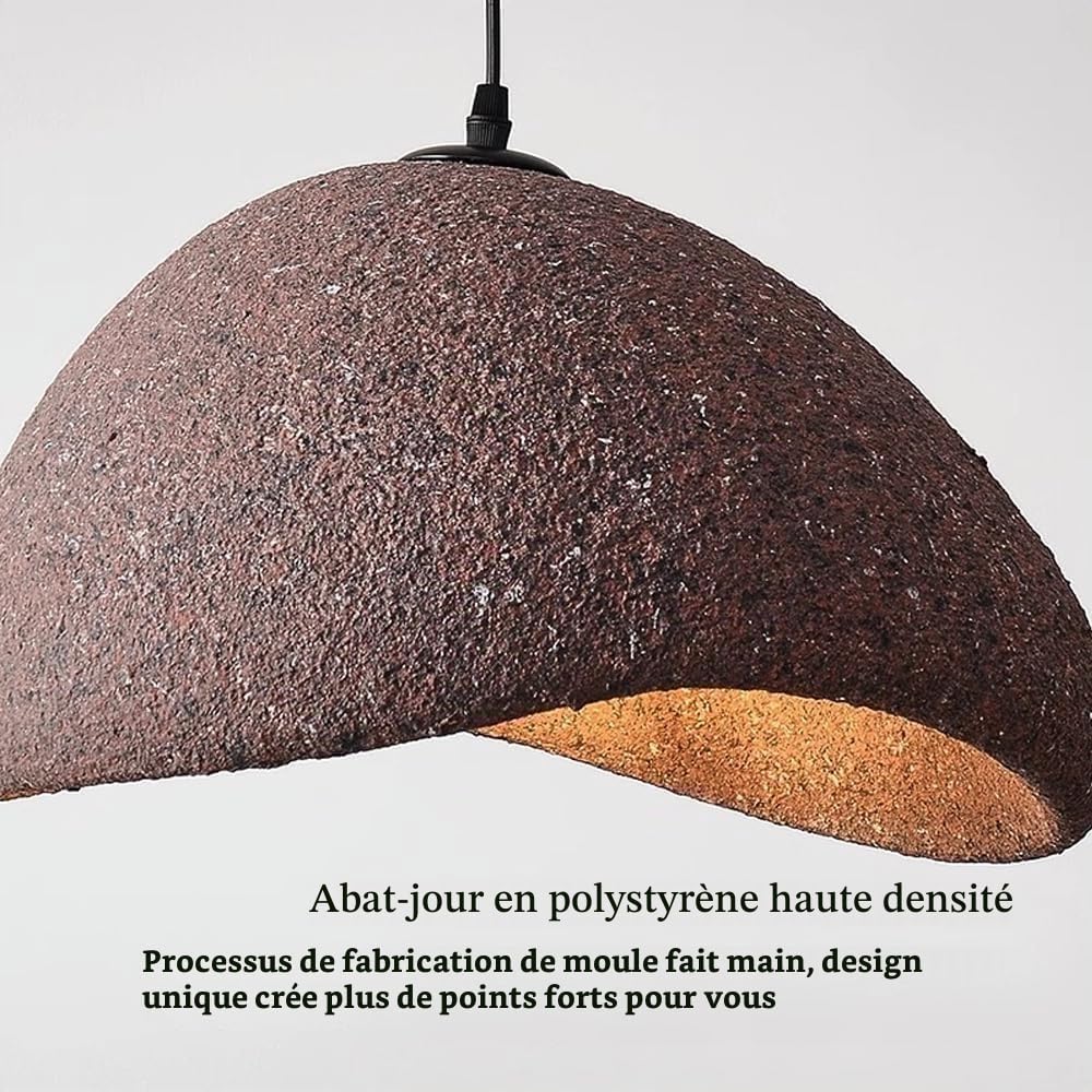 Suspension Style Japonais wabi-sabi Lampe Suspendue personnalité rétro E27 Lustre îlot de Cuisine Abat-Jour polystyrène Lampe de Restaurant Table éclairage de Plafond adapté Chambre Salon