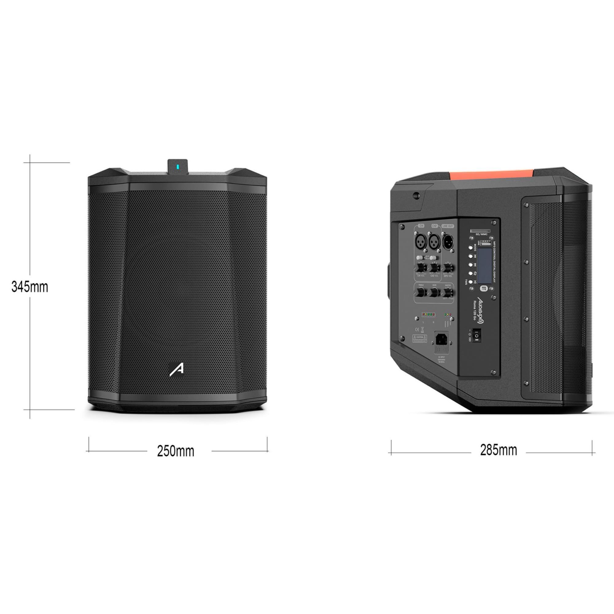 Audibax Roma 240 Go - Altoparlante PA Attivo Portatile - Potenza 240W - Altoparlante Amplificato con Bluetooth - Batteria da 6,5" - Supporta la Funzione TWS - Distanza Bluetooth di 15 Metri