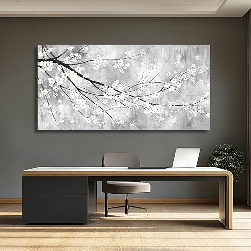 Miniatura 4 de MLART99 Imágenes florales decorativas de flores de ciruelo, arte de pared de 24 x 48 pulgadas, póster botánico para decoración de pared de