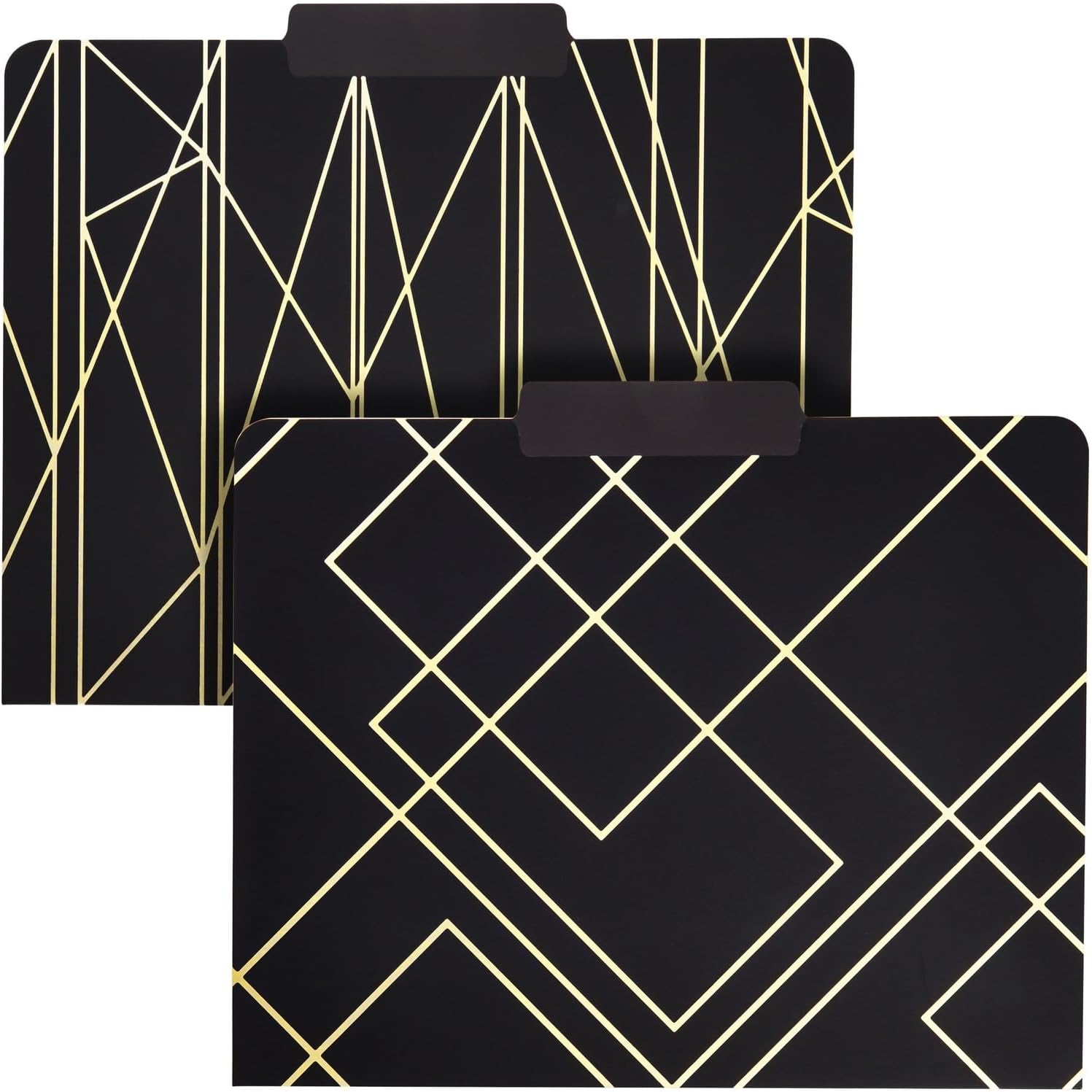 Paper Junkie 12-Pack Cute Geometric Gold Foil Decorative & Colored File Folders, Letter Size (9.5x11.5 in) - 1/3-Cut Tab File Folders for Office Supplies - Aesthetic Office Supplies Geometric Set 1 image 6 of 8 B088BDWRYC