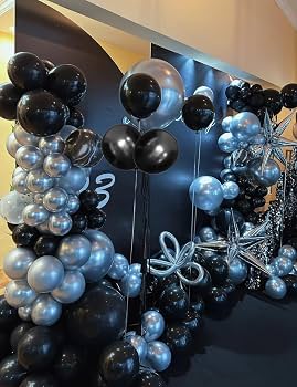 Lot De 50 Ballons Métalliques Bleu – 30 Cm, Latex Brillant, Décoration De Fête, Anniversaire, Mariage, Baby Shower