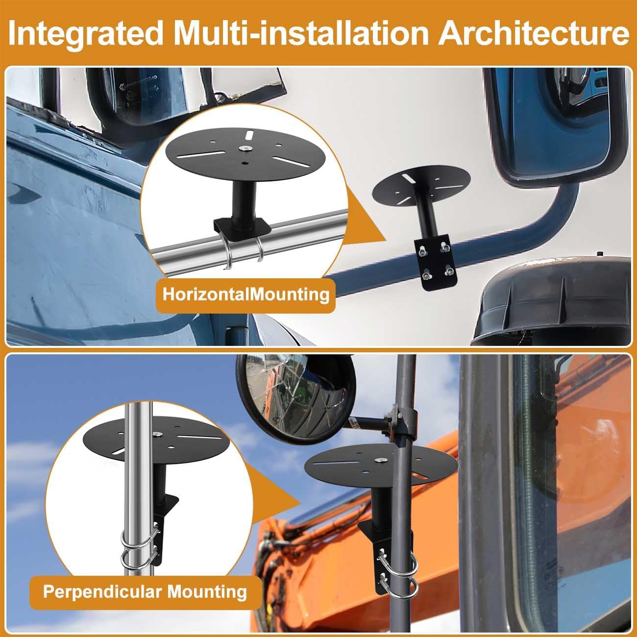 2 Pack Strobe Light Mounting Bracket, Bolt-on Trucks Mirror Bracket for Mounted Warning Lights, Beacon Lights Hold for Trailer with Hardware, Fit for Magnetic Emergency Strobe Light