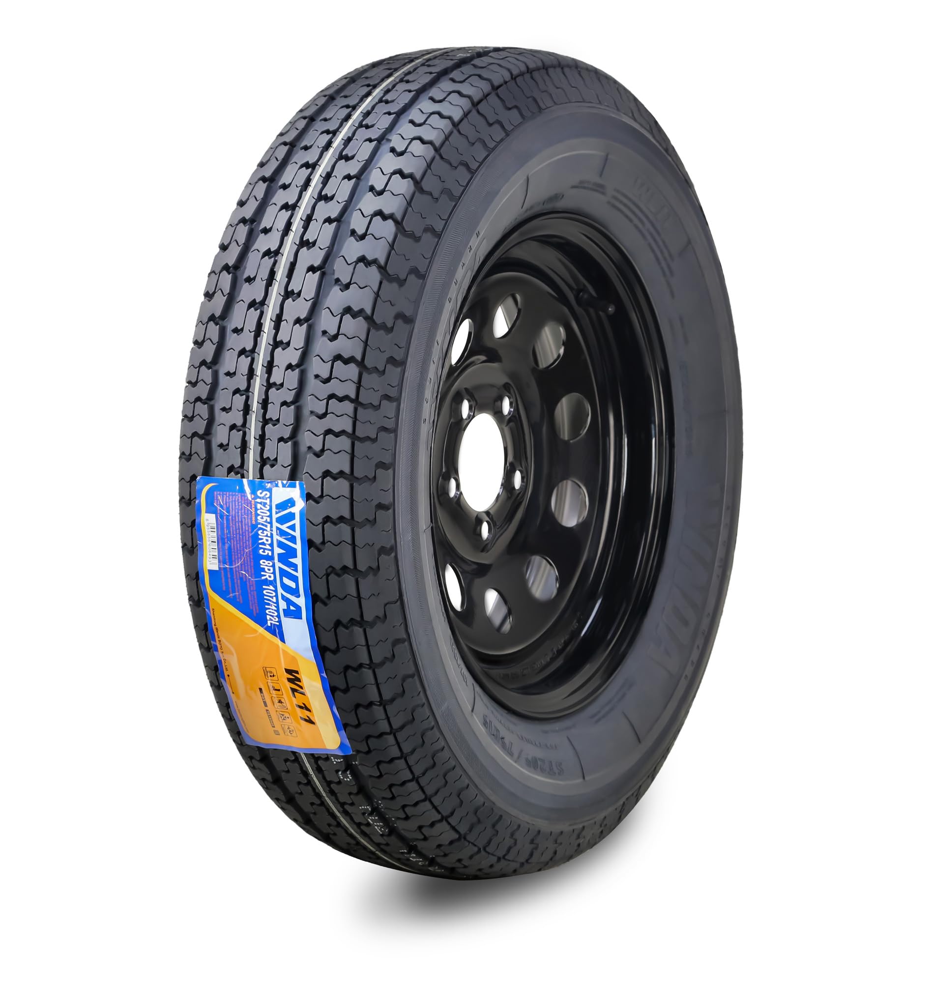 Trailer Tire Wheel Assembly ST205/75R15 8-Ply D