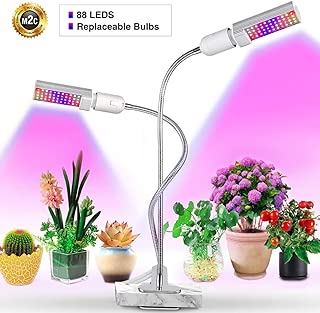 LED Plant Grow Lights for Indoor Plants Full Spectrum, Bozily 45W Sunlight Lamp Artificial Light with Replacement Bulbs, Double Switch and Dual Head Gooseneck - coolthings.us