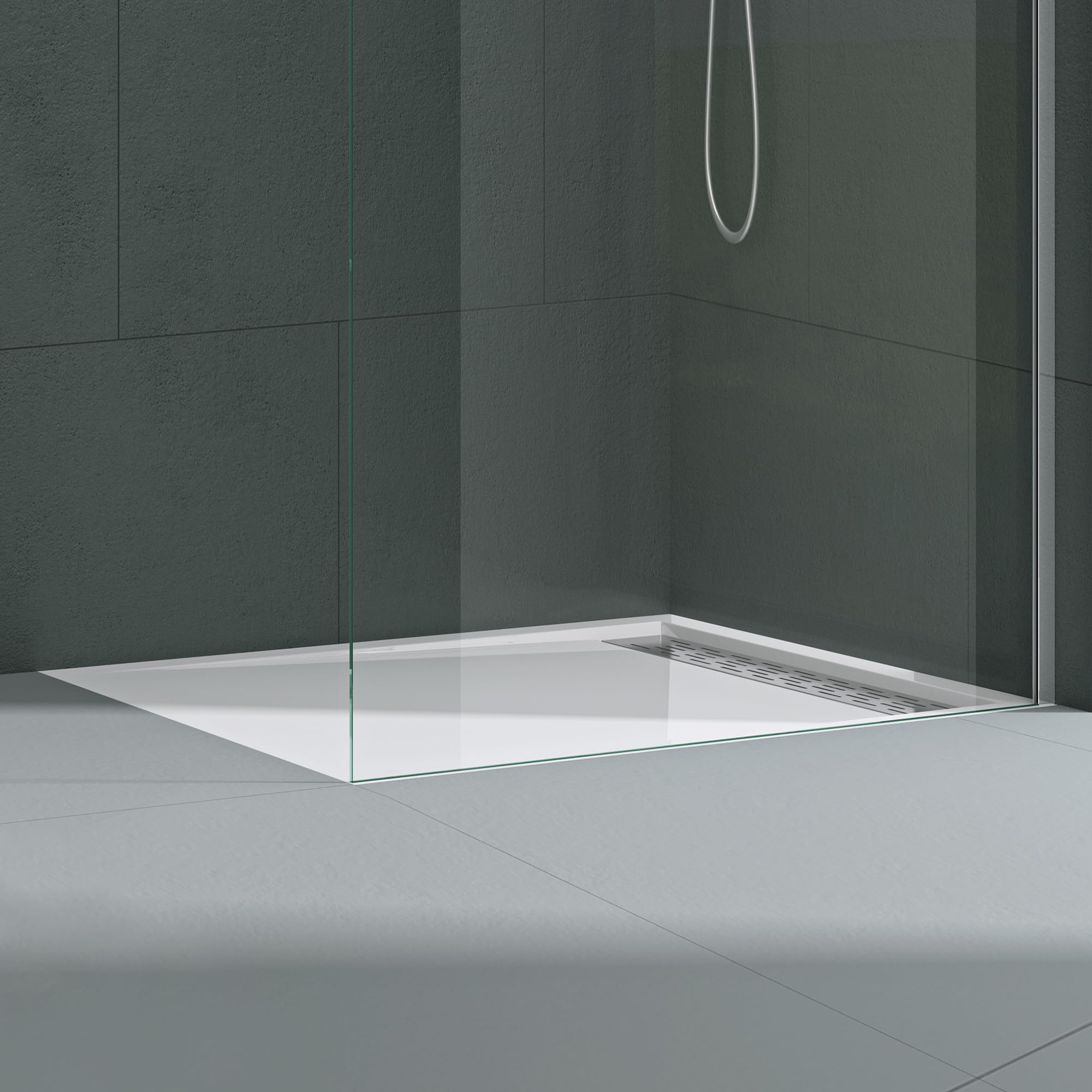 Mai & Mai Plato de Ducha Rectangular 100x120 cm Blanco | Acrílico de Diseño Moderno | Altura 5 cm | Antideslizante | Xetro04