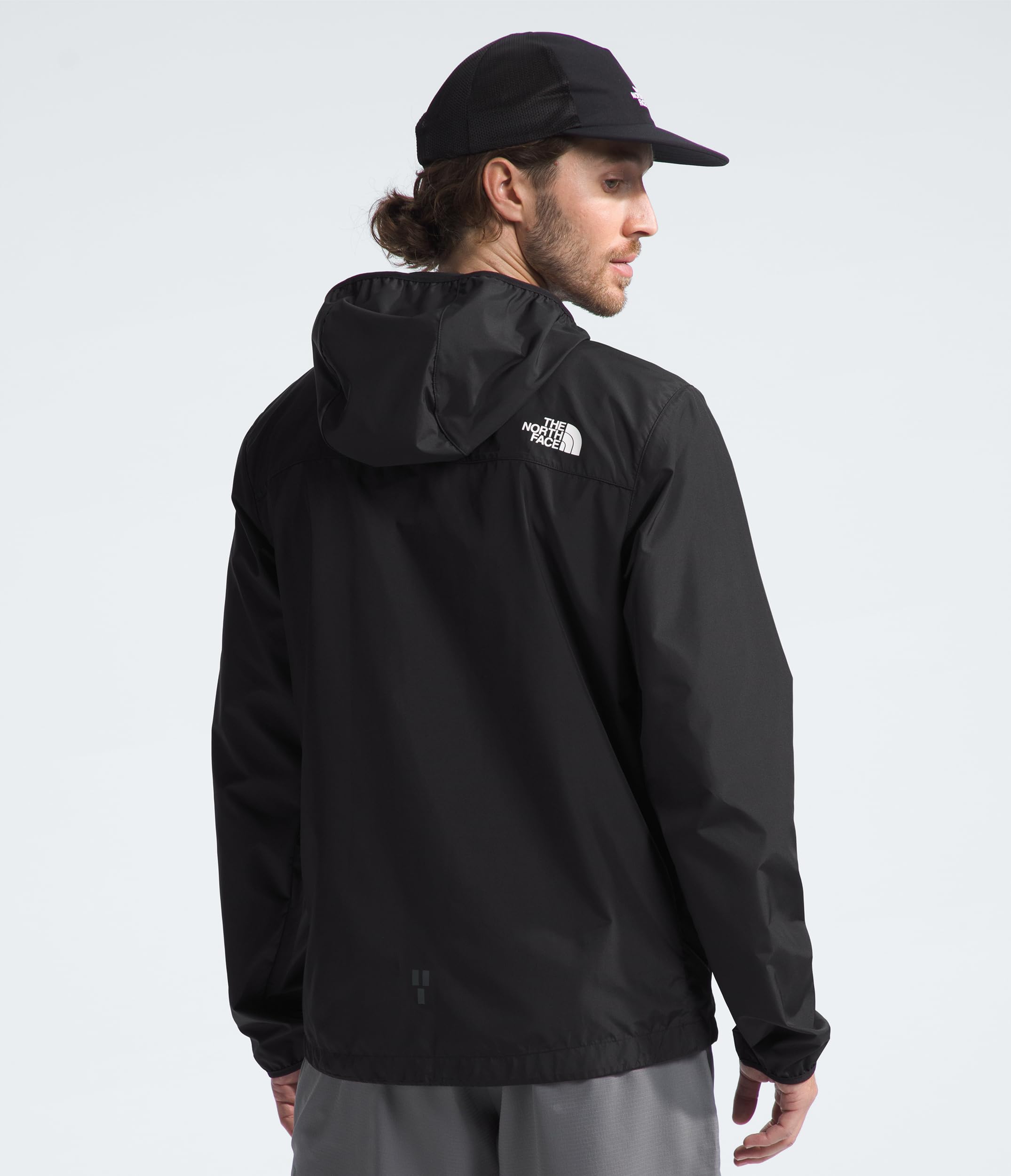The North Face Hombres Higher Run Wind Jacket Laufbekleidung Chaqueta para Correr Vivid Flame/Black Currant Purple - Naranja