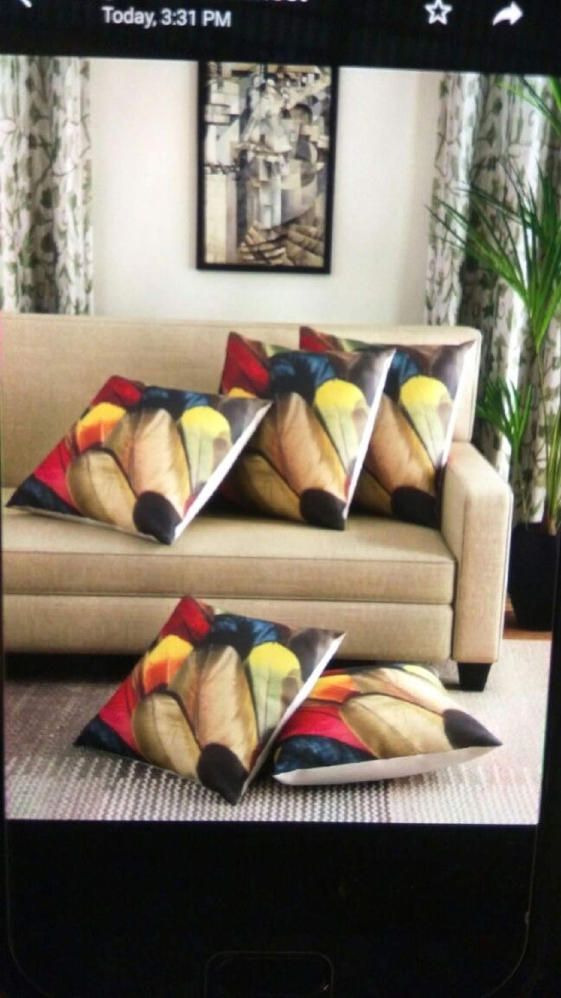 GoHome 5 Piece Polyester Cushion Cover Set - 16" x 16", Brown