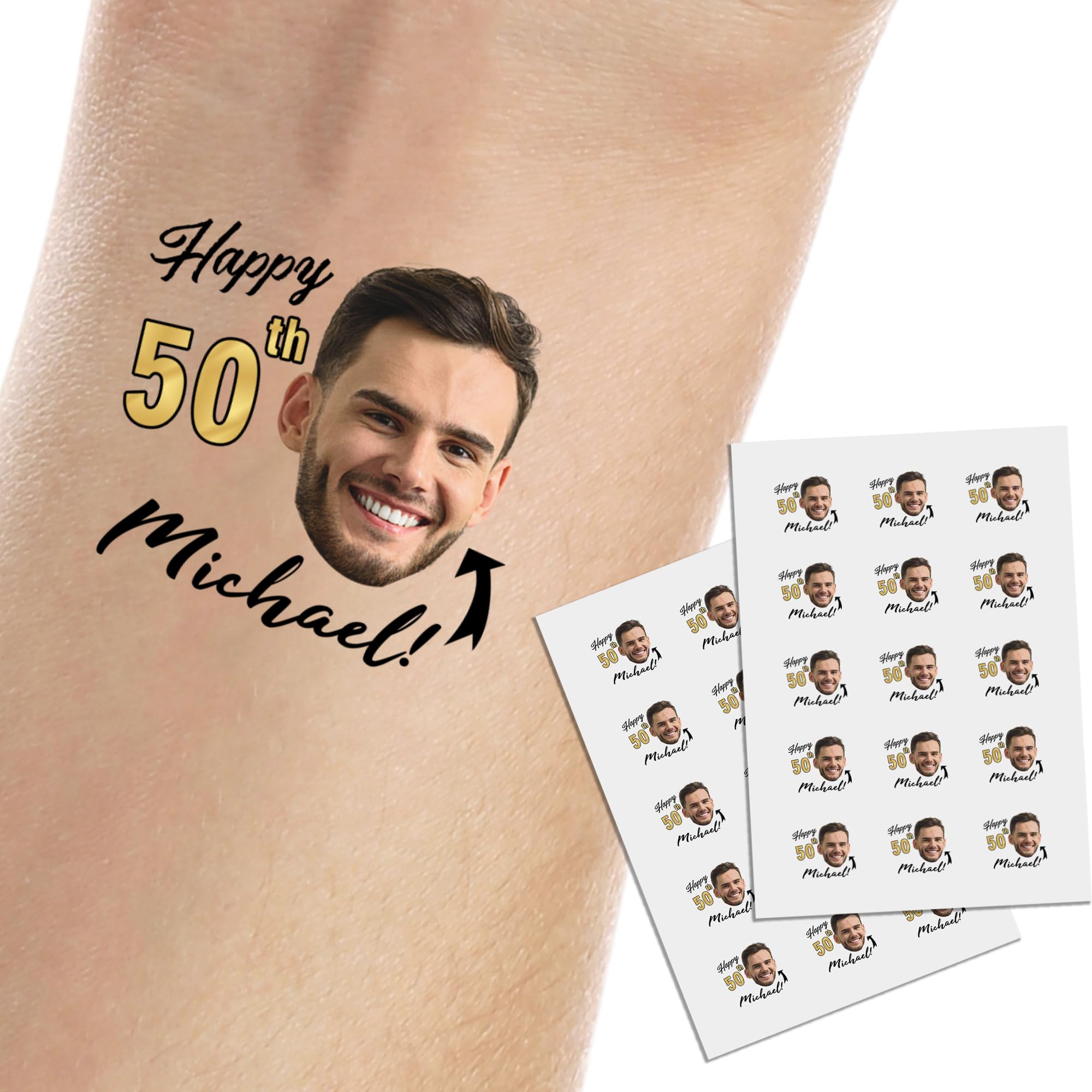 Custom Birthday Face Tattoos Personalized Birthday Temporary Tattoos With Photo Name Customized Tattoos Temporary Creating Your Own Picture Tattoos