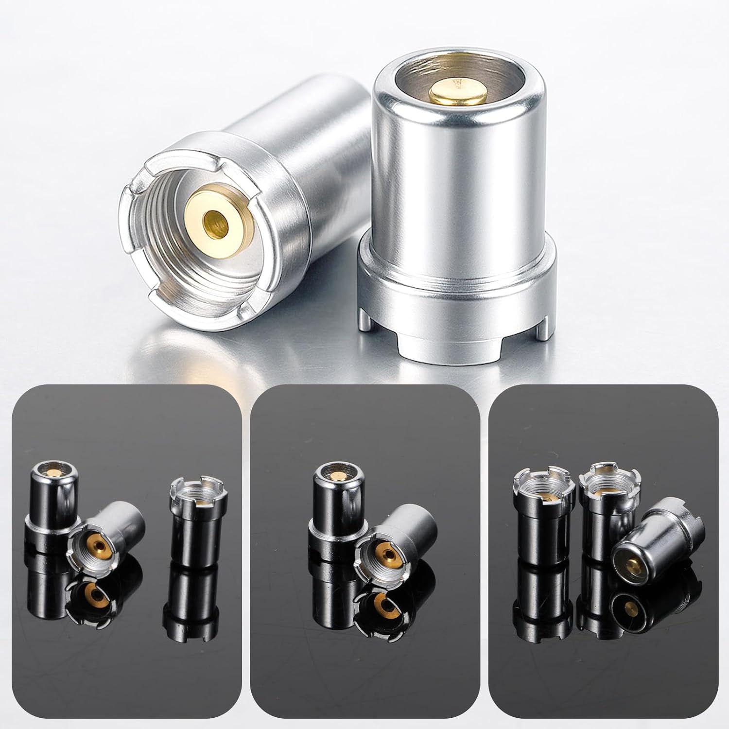 Giantree 8 Pcs Gilding Magnetic Threaded Soldering Iron Ring Adapter Connector Repair Parts, Threaded Metal Accessories For Electronic Devices, Universal Multi-Function