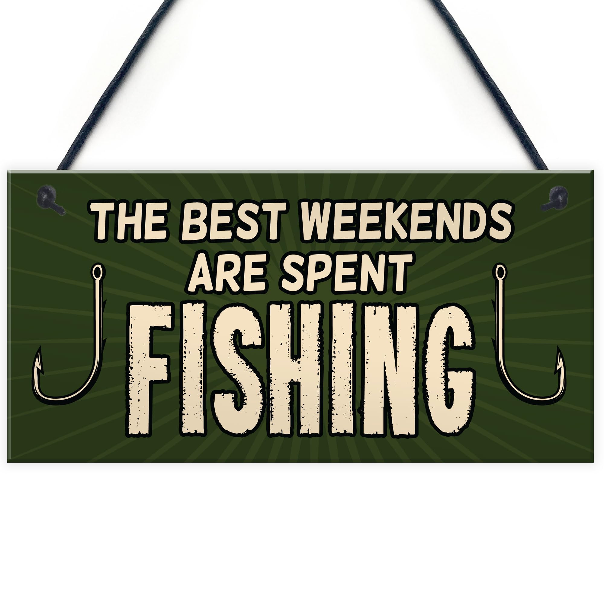 Red Ocean Funny Fishing Sign - Fisherman Gifts For Him - Novetly Fishing Accessories - Hanging Garden Shed Sign - Man Cave Plaque - Fishing Gifts For Grandad Dad Son Brother Men