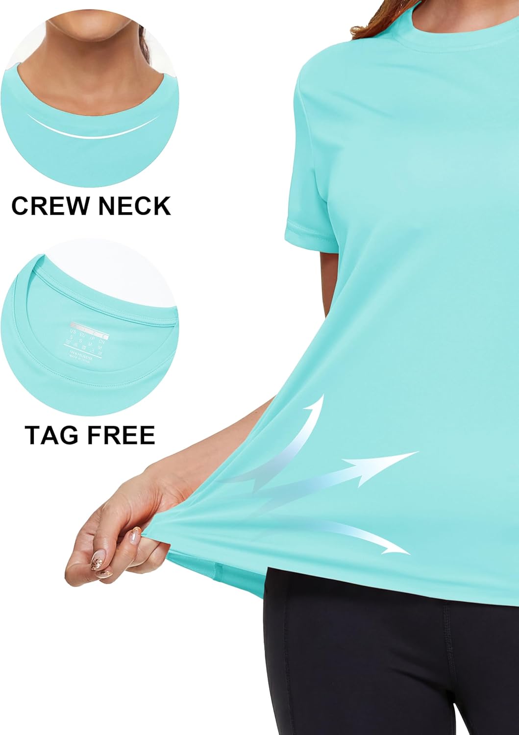 MAGCOMSEN 2 Pack Women's Short Sleeve Workout T-Shirts UPF 50+ Athletic Running Quick Dry Tops Rash Guard