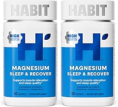 Habit Magnesium Sleep & Recover Supplement Dual Pack, Magnesium Glycinate, Vitamin B6, Lemon Balm, (120 Capsules, 1 Pack x 60 Capsules)