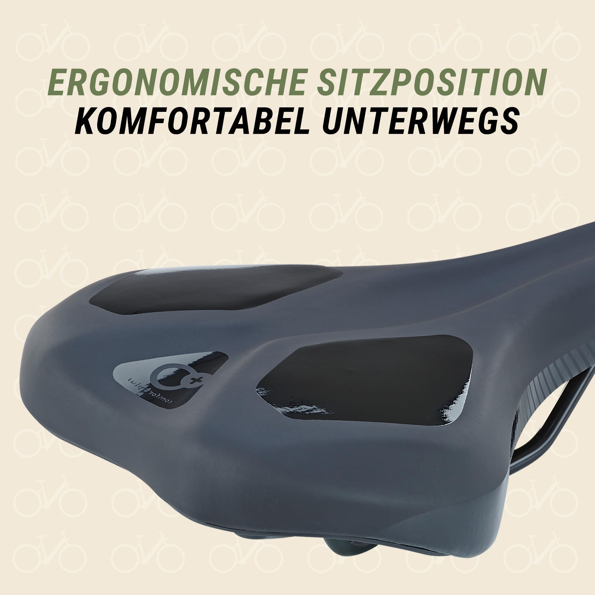 Prophete Siodełko trekkingowe z pianką z pamięcią kształtu, ergonomiczne wzornictwo, lekkie, idealna pozycja siedząca na długie wycieczki, idealne do rowerów i rowerów elektrycznych, różne rozmiary