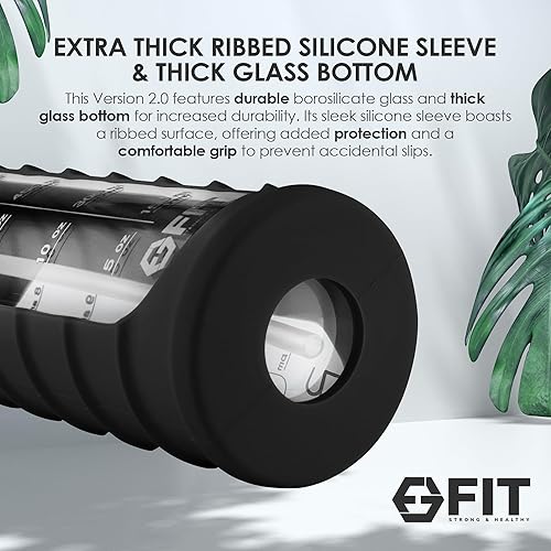 Miniatura 7 de FIT Strong & Healthy Paquete de 4 recipientes de vidrio para preparación de comidas de 2 y 3 compartimentos y botella de agua de vidrio de 32 onzas