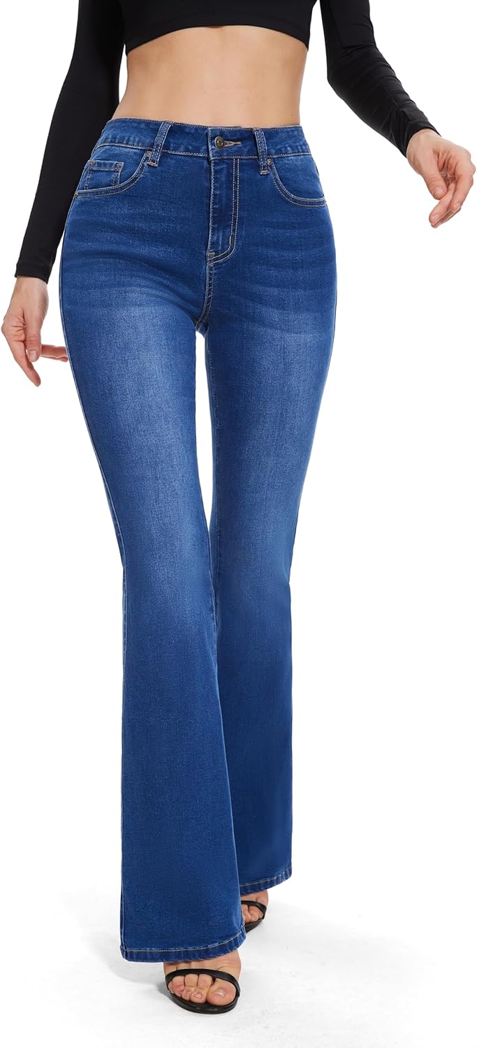 FLYING BANANA Women’s High Waisted Butt Lifting Stretch Bootcut Jeans