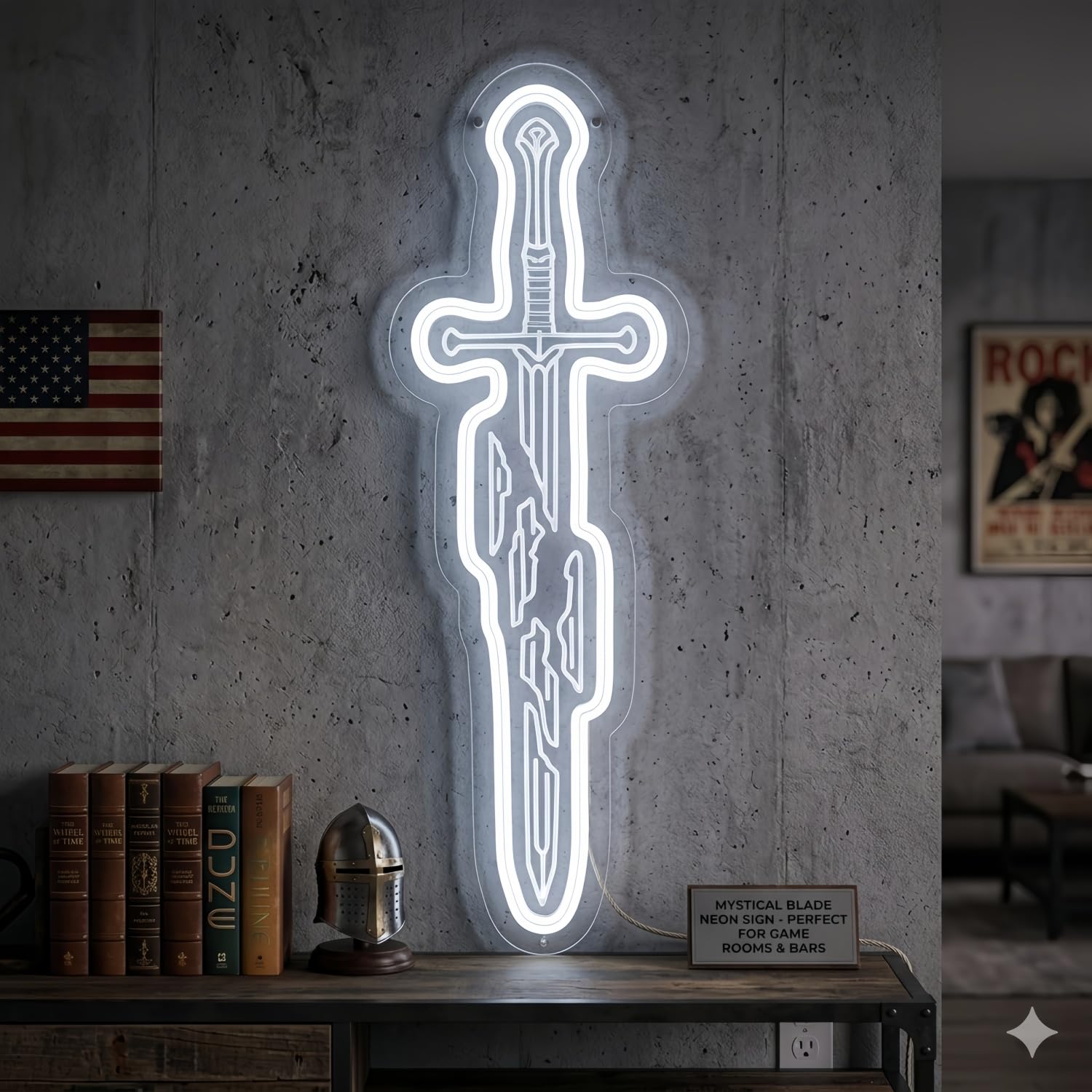 Narsil Neon Sign, USB Powered LED Light for Room Decor | Fantasy Sword Wall Decor for Bedroom, Game Room, Party Decoration and Collectors Gift