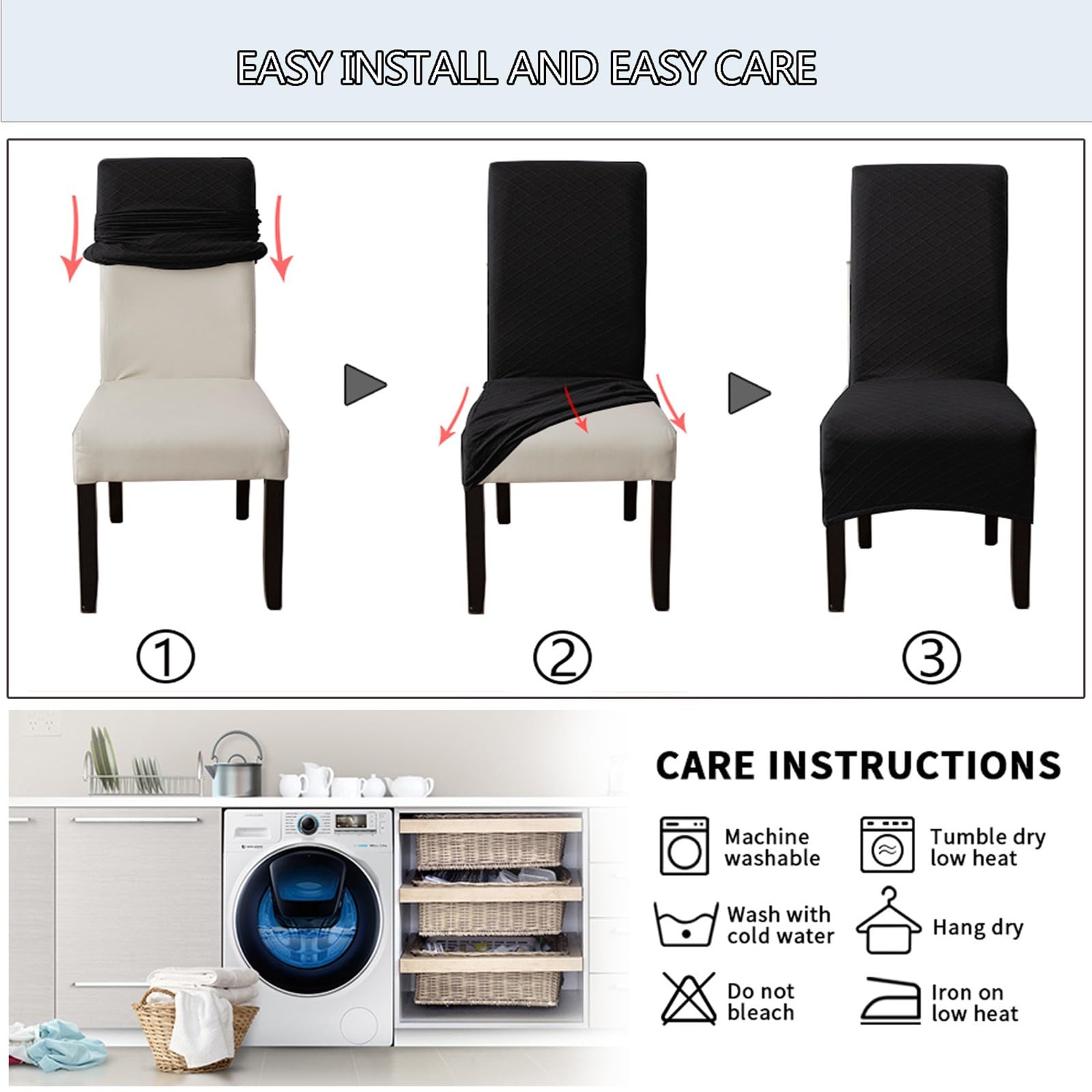 Coprisedie con Schienale Impermeabile Set da 6,Coprisedie da Cucina Elasticizzati Antiscivolo,Coprisedie per Sala da Pranzo Quattro Stagioni per Casa Cucina Banchetti Hotel(Dark Green)
