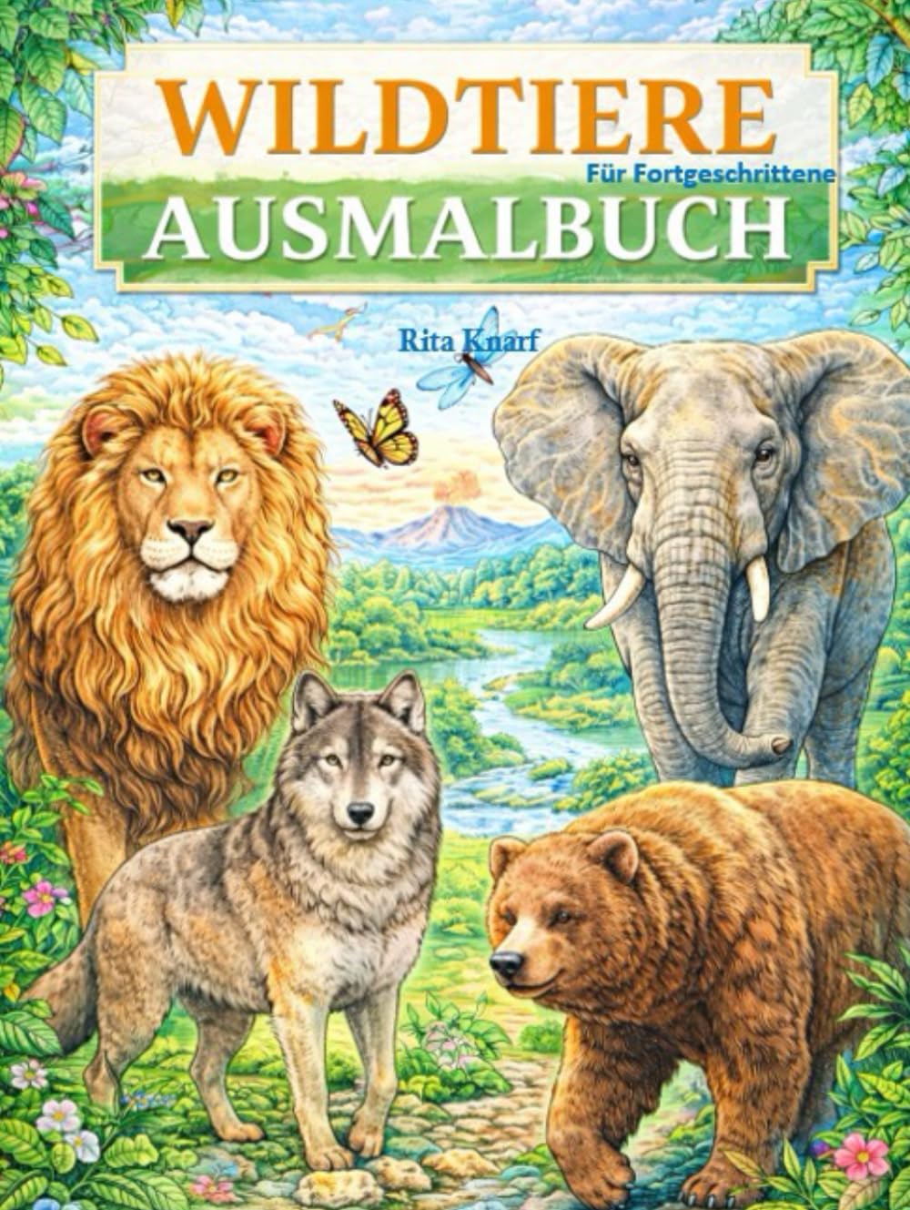 Ausmalbuch Wildtiere für Jugendliche und Erwachsene: 56 Ausmalbilder auf Einzelblatt um den Farbdurchdruck zu vermeiden