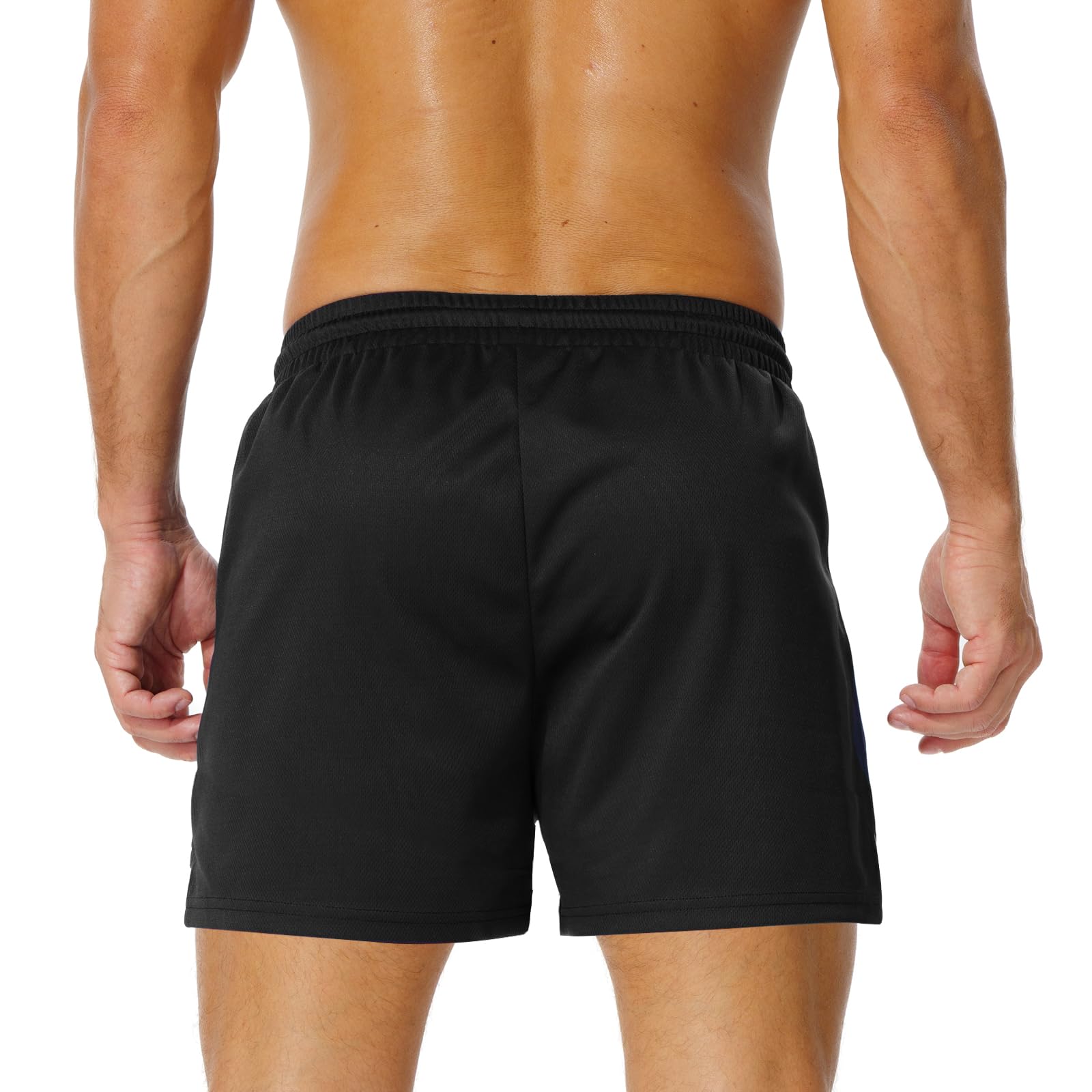 AIMPACT Sporthose Herren Kurz 5 Inch Vogelaugen-Mesh Kurze Hosen Herren Atmungsaktive für Tennis Gym Jogging Laufen Bodybuilding Zuhause mit Taschen