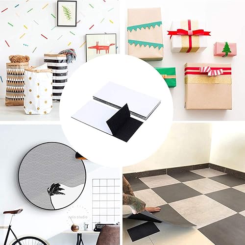 Miniatura 9 de BRAVESHINE Paquete de 8 cintas adhesivas de gancho y bucle de gran peso con adhesivo, tiras adhesivas grandes de doble cara de 4 x 8 pulgadas, cinta