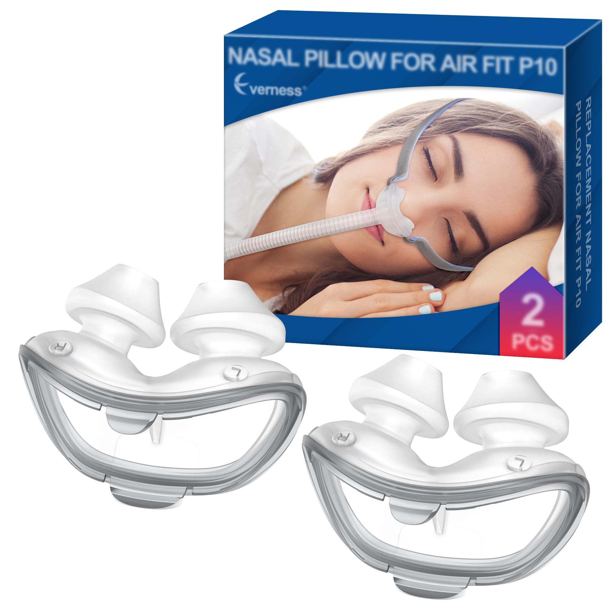 2 Packs Replacement Nasal Pillow (M) Compatible with Airfit P10, Consistent Fit for Reliable Seal, Great-Value & Durable Replacement Supplies by Everness (M)
