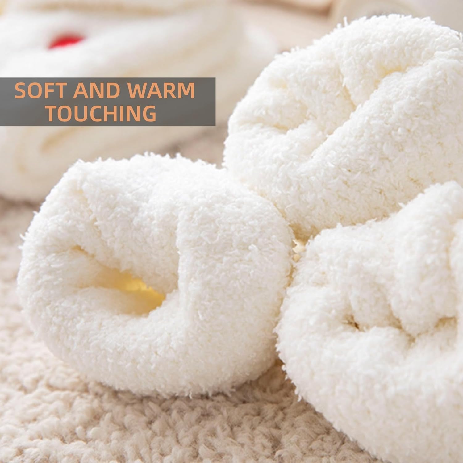 Fuzzy Socks Heart Shaped 3,6 Pairs Winter Cozy Warm Socks for Women Indoor Comfy Home Sleeping Floor Sock - Image 4