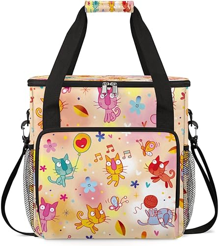 Rainbow Cute Kittens - Cafetera de café para gatos, bolsa de transporte de viaje compatible con Keurig K-Mini o K-Mini Plus, portátil, de una sola