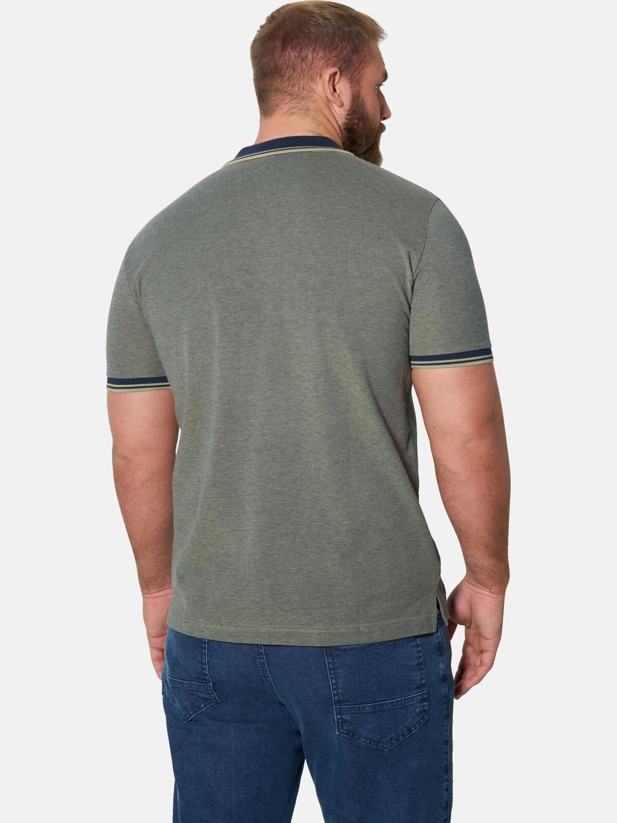 Jan Vanderstorm Herren Poloshirt Munar | Maritimes Piqué-Shirt mit Kontrastkragen, 100 % Baumwolle, Komfortschnitt Bruststickerei Seitenschlitze, große Größen bis 7XL