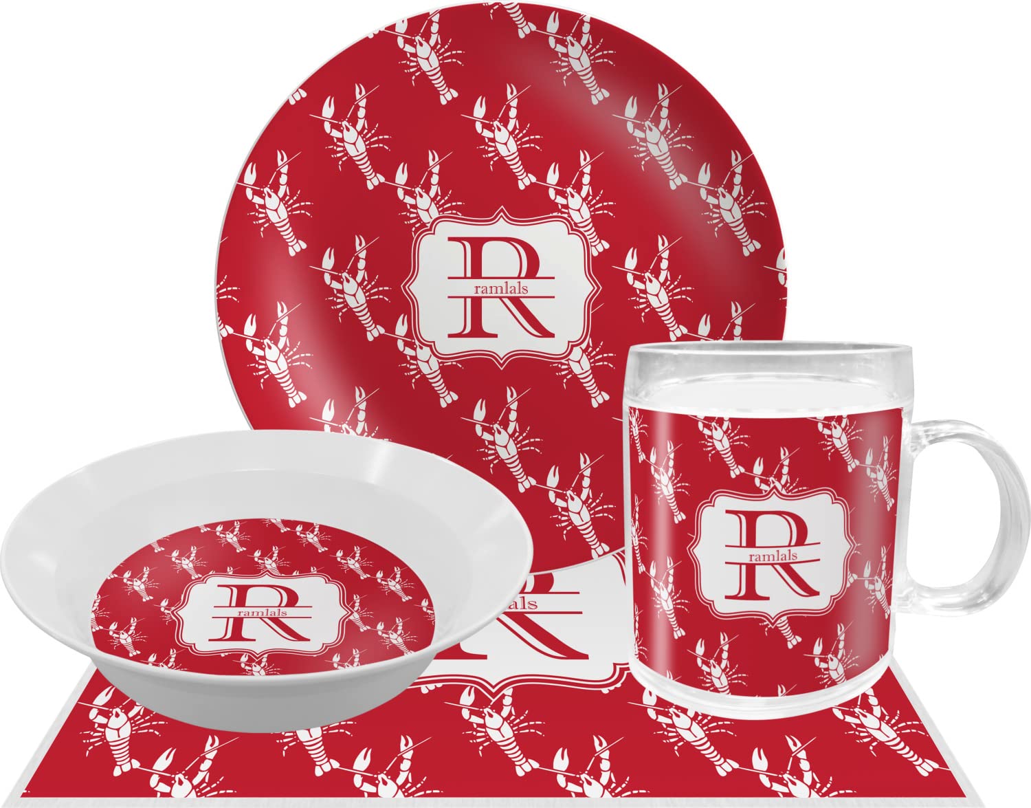 Personalized Crawfish Melamine Bowl - 12 oz