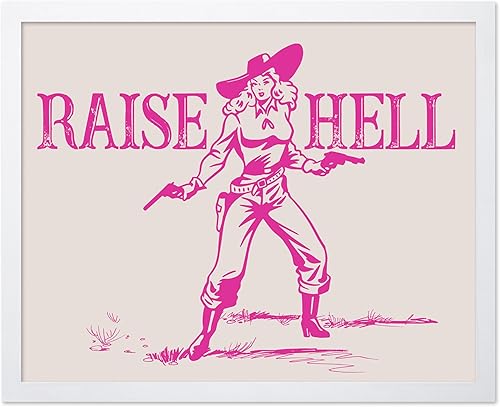 Miniatura 31 de Poster Master Póster con texto en inglés "You've Yeed Your Last Haw", estampado retro de vaquero rosa, arte occidental, arte moderno, arte del