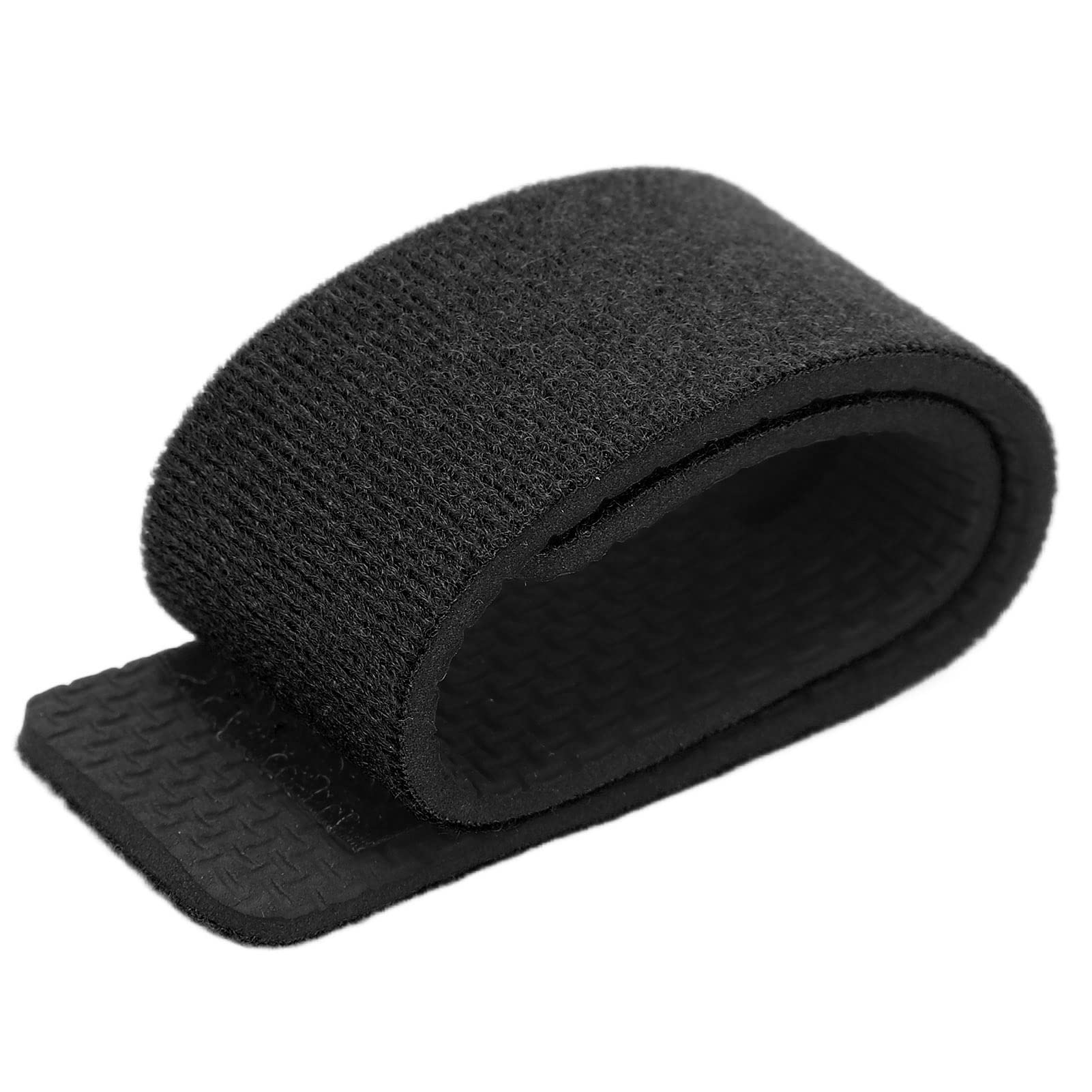 Cinghia per canna da pesca, per una presa sicura e antiscivolo, con anello di guida, materiale in nylon resistente, cinturino elastico facile da usare per riporre e trasportare (nero)