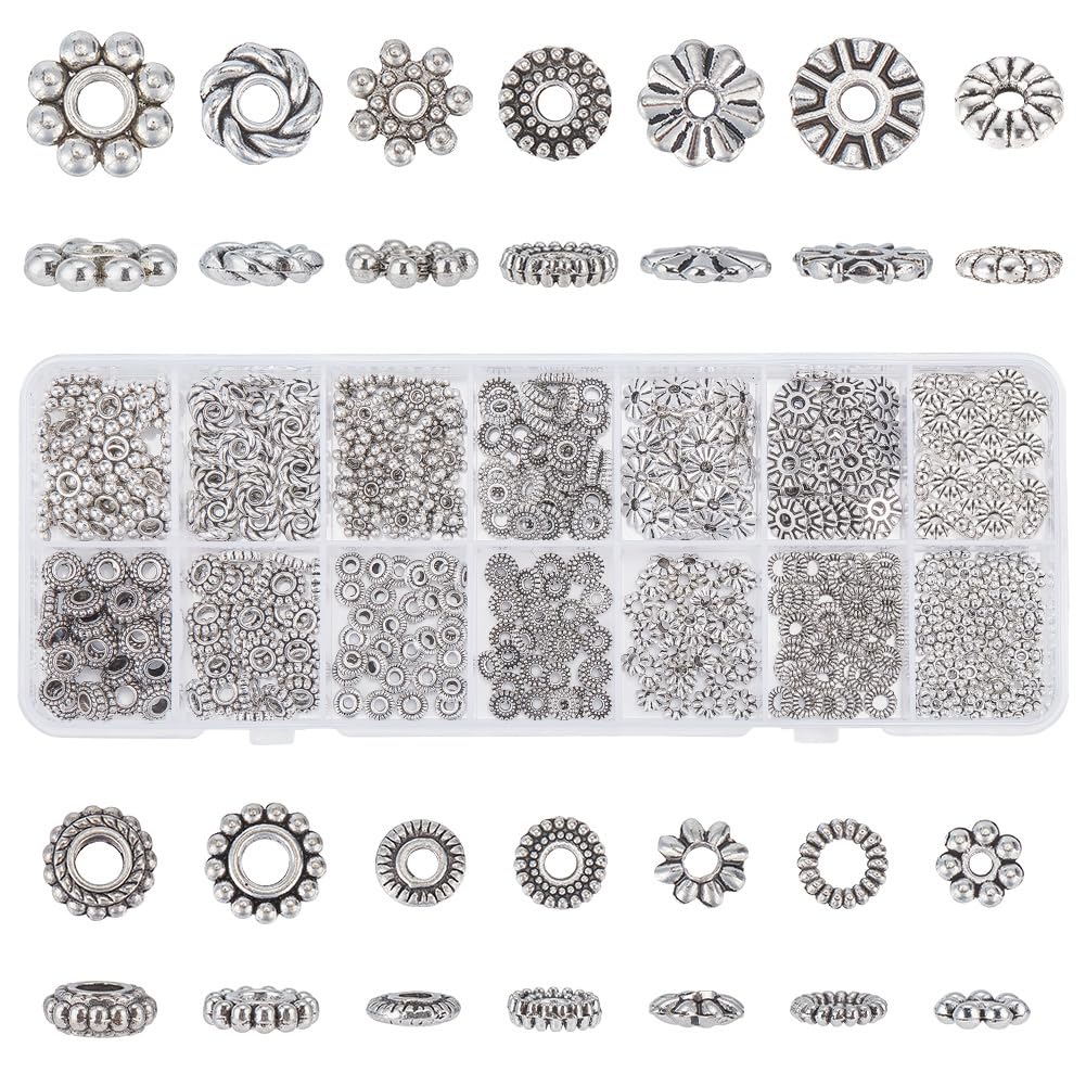 Perles métalliques fleurs et flocons de neige pour créer vos bracelets d'amitié uniques