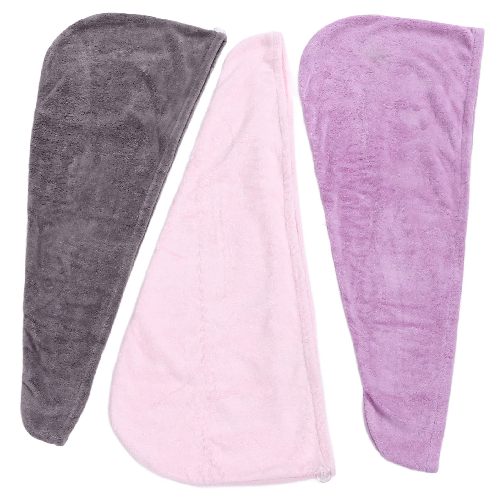 Serviette séchage cheveux rapide microfibre épaisse 3 pièces