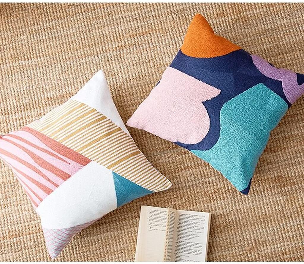 Nordic Homestay Pillowcase Simple Cotton Embroidery Sofa Bedside Decoration Abstract