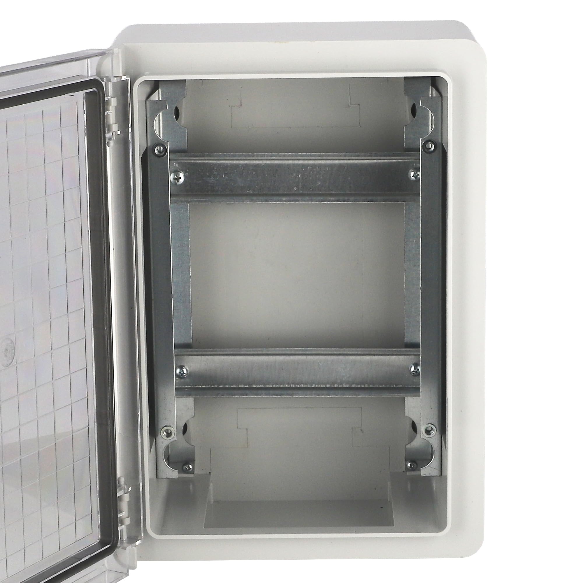 EDO Rozdzielnica Elektryczna Natynkowa ABS IP65 16 Modułów (2x8) 250x350x150 mm – Skrzynka Bezpiecznikowa z Szyną DIN, Transparentne Drzwiczki PC, IK10, Szara