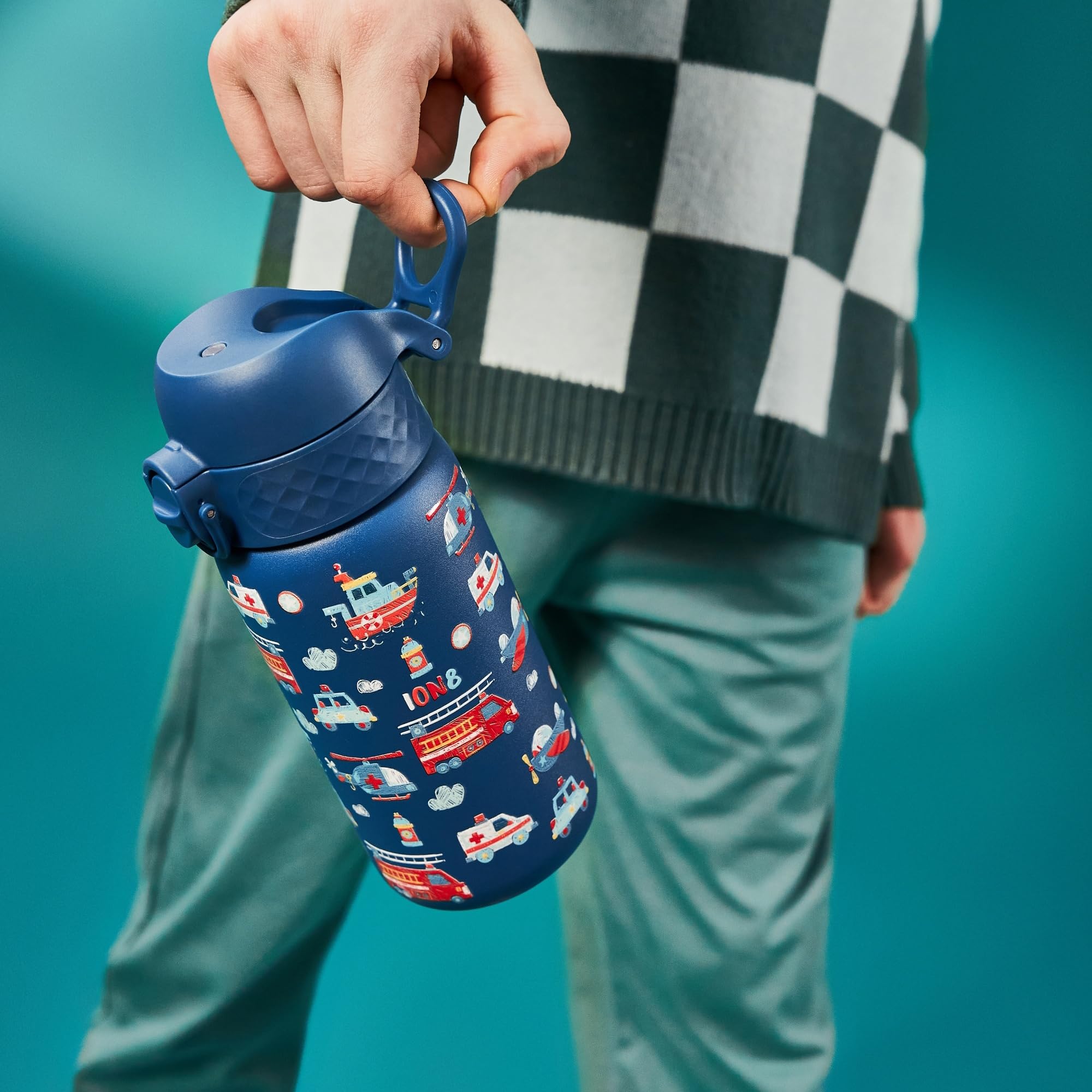 Ion8 Lightweight Steel Kids Water Bottle, 400ml/13oz, Non-Insulated, Leak Proof, Easy to Open, Secure Lock, Dishwasher Safe - Image 4