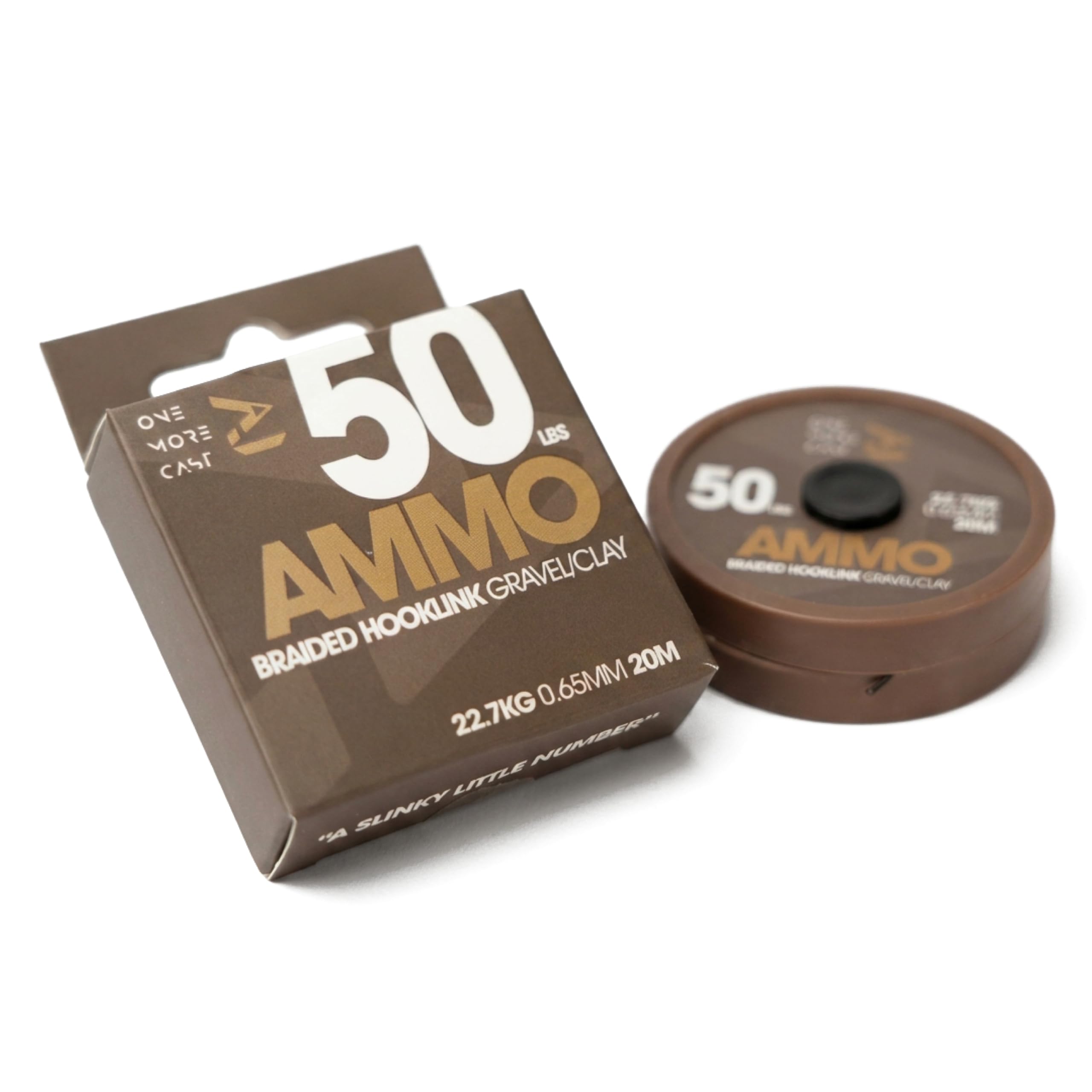 OMC AMMO Camo Braided Hooklink (25lb & 50lb | Weed, Silt & Gravel/Clay) 20m – High Strength Carp & Catfish Fishing Braid for Solid Bag, Combi Rigs