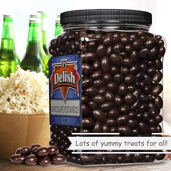 Dark Chocolate Covered Pistachio by It's Delish, 48 OZ Jumbo Container | Chocolate Candy Nuts Bulk Pistachios Chocolates Sweet & Crunchy Nut Snack | Vegan, Kosher