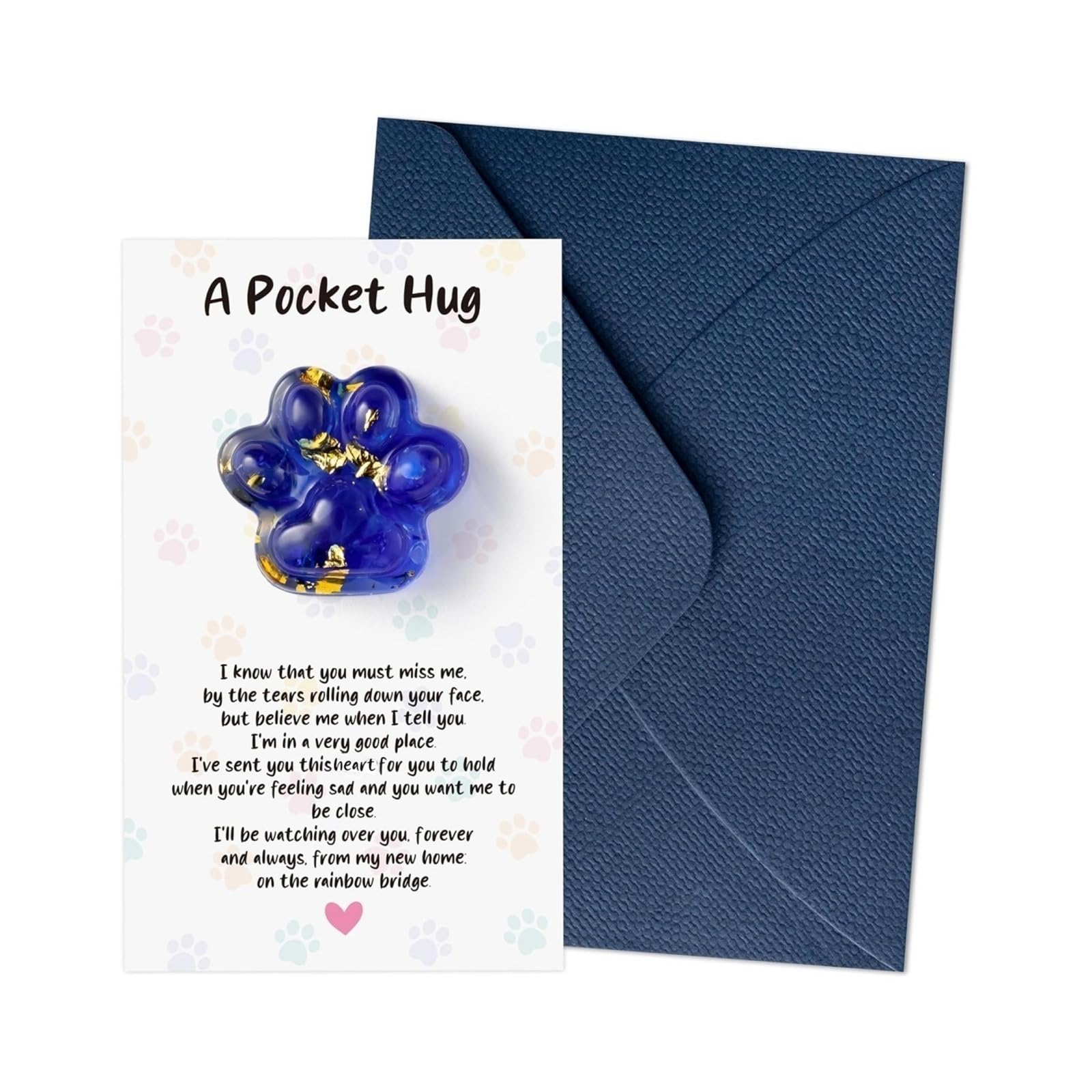 yanzunlrn Comforting Pet Memorial Gift Bereavement Comfort Set for Pets and Dog Owners Feature Keepsakes Card and Envelope Memorial Beloveds