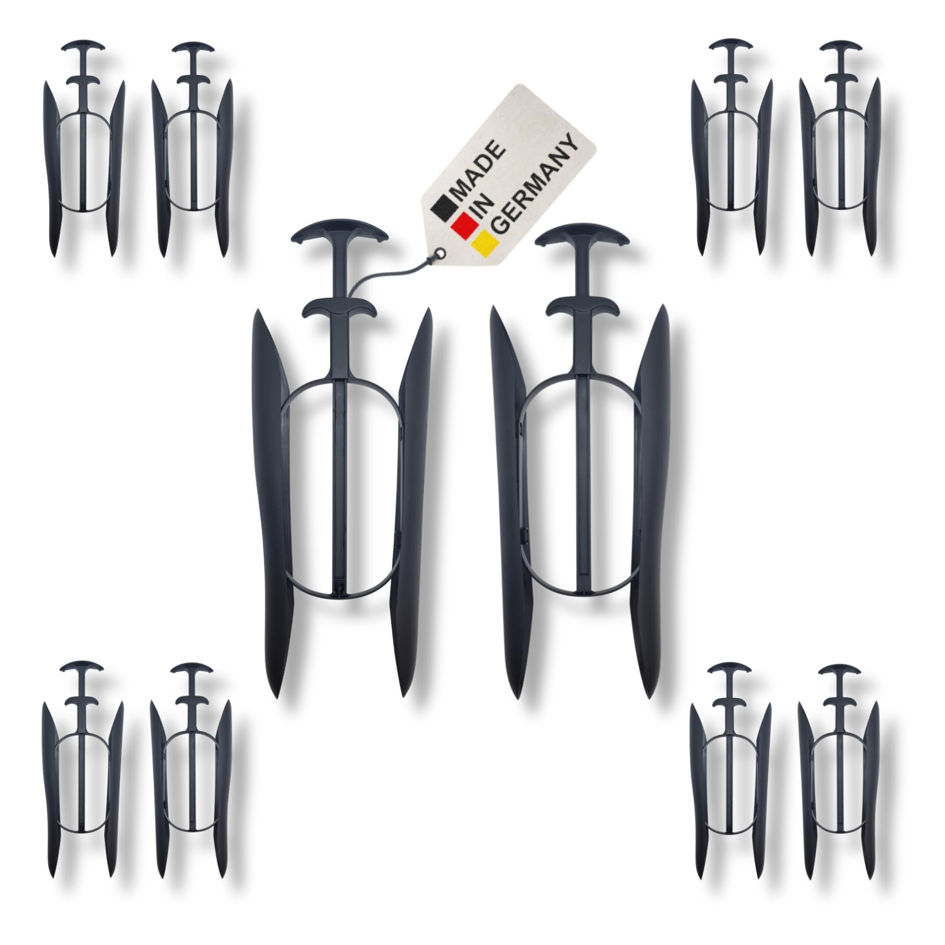 DELFA Lot de 5 paires de bottes avec élément à ressort innovant Sensomatic - Embauchoirs pour bottes - Longueur : 35 cm - Forme de tige, Noir , 35 cm